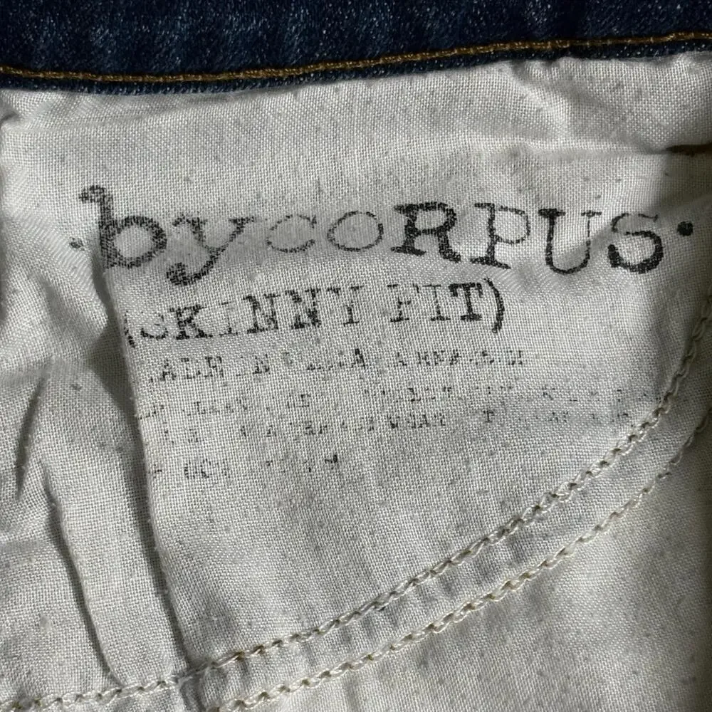 ByCORPUS Shorts Womens 25 Blue Denim Cutoff Raw Hem Skinny Fit Casual Summer